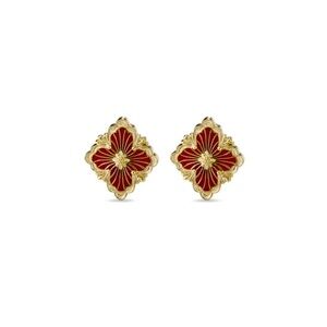 Buccellati Lipstick Red 18k yellow gold Opera Tulle earrings in size Medium